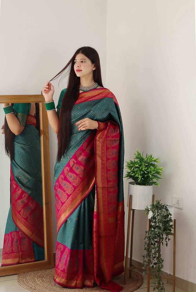 Raah Copper Zari Party Wear Sarees Catalog